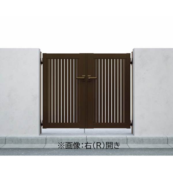【送料無料】YKKAP シンプレオ門扉TS1型 両開き 門柱仕様 09-20L HME-V-TS1 『たて太格子デザイン』『ゲート 部材 ガーデン 住宅 境界 入口 塀 壁 diy おしゃれ 形材 門扉』｜エクステリアのプロショップ　キロ