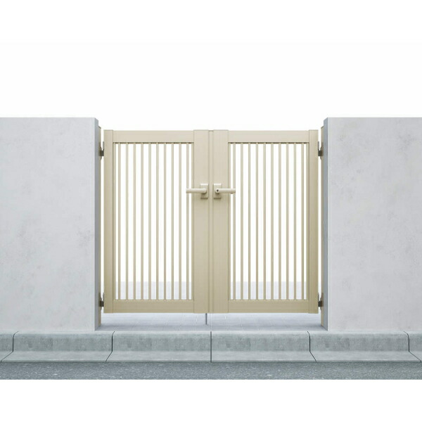 Ykkap 門扉 たて 粗 格子デザイン エクステリアのプロショップ キロ 玄関 門用エクステリア 送料無料 エクステリア ガーデンファニチャー ベーシックを極めたシンプルなデザインが幅広い住宅スタイルにマッチ Ykkap シンプレオ門扉10型 両開き 門柱仕様 09 12