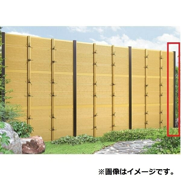 三協アルミ 樹脂竹垣 紗更 「建仁寺垣」 独立施工タイプ(間仕切支柱タイプ) 端部支柱 (1組) 1815 ダークブラウン（TBD）