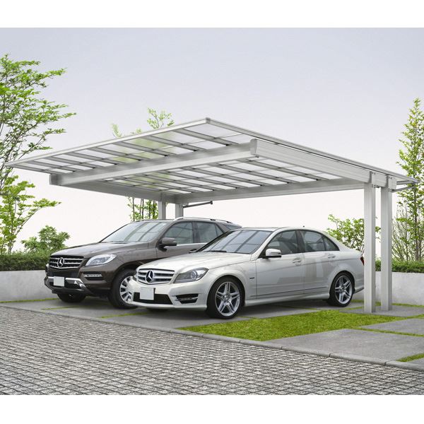 車を雨風から守るカーポート 日本製の安心品質 ガレージ First 基本セット 標準柱 H 57 54 ポリカーボネート屋根 Dca K アルミ カーポート 2台用 5754サイズ エクステリアのプロショップ キロ 全国配送 Ykkap エフルージュツインex Ykkap 送料無料