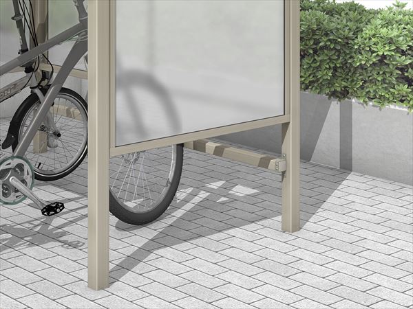 三協軽銀 呼びりん木目細か オプション 車止め 間口22用 KLBK22 『循環過程界面 銀輪置場 大屋根』