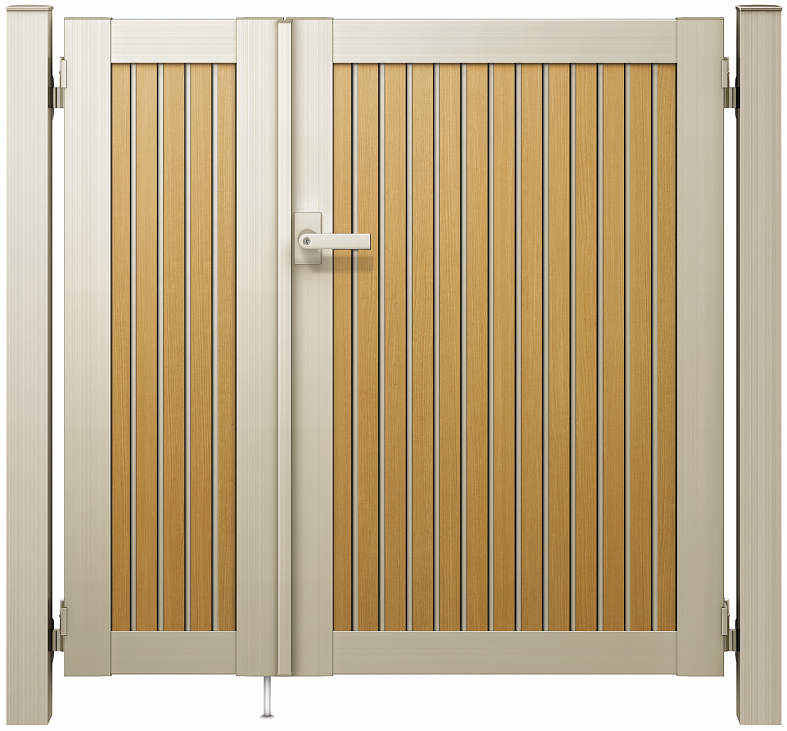 【送料無料】YKKAP ルシアス門扉TM1型 親子開き 門柱仕様 04・08-10 内開き仕様 UME-V-TM1『木調 ゲート 部材 ガーデン 住宅 境界 入口 塀 壁 diy おしゃれ 形材 門扉』 複合カラー