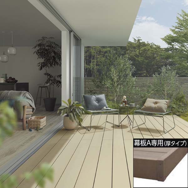 リクシル 樹ら楽ステージ 束柱Aセット(標準束柱) 幕板A仕様 3.5間×9尺 『ウッドデッキ diy キット 樹脂 人工木』