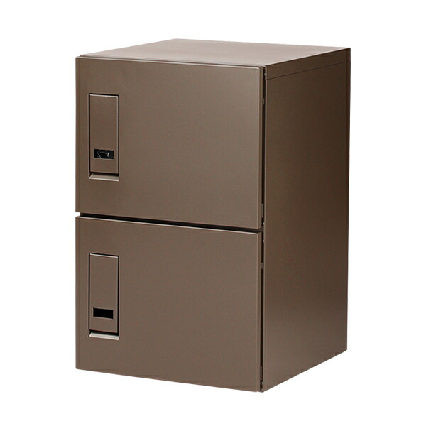 エスディエス 集合住宅向け宅配ボックス セミラージユニット 収納サイズ：45L×2 TK73-WB-R-A 『賃貸 マンション アパート 後付け 宅配ボックス ポスト一体型 防滴 大容量 暗証番号』 ウォルナットブラウン