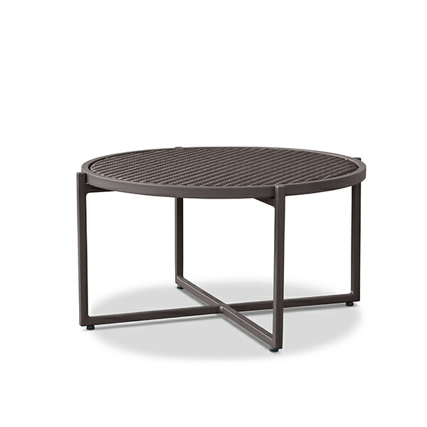 かじ新 RAUCORD TRIO COFFEE TABLE 『 ガーデンファニチャー 屋外家具 アウトドア家具 テーブル ガーデンテーブル カフェテーブル ベランダ ガーデン 庭 屋外 バルコニー ウッドデッキ カフェ ラタン 』 ダークブラウン