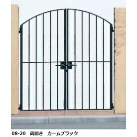 【送料無料】YKKAP シャローネシリーズ トラディシオン門扉6型 08-20 門柱・両開きセット『ゲート 部材 ガーデン 住宅 境界 入口 塀 壁 diy おしゃれ 鋳物 洋風 門扉』｜エクステリアのプロショップ　キロ
