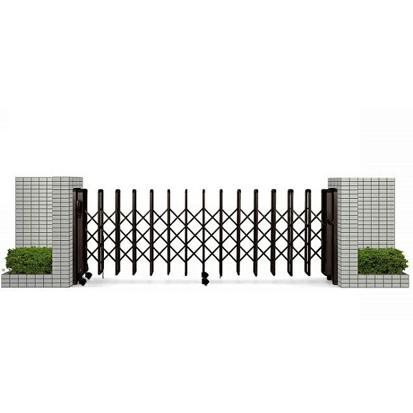 【貨物輸送無料】YKKAP 伸縮論理ゲート 花の冠雄1型（太桟） 片くい違い 14S H11 PGA-1 『鉄道車両論理ゲート 伸縮門扉』『車宿り 引き幕論理ゲート 手風琴 門扉 横すべり 庭園 diy 塀 壁 形材 防犯 境界線』