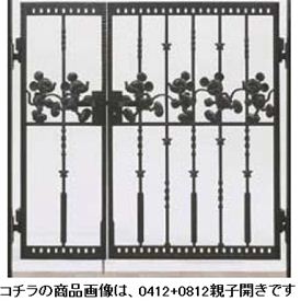 【送料無料】リクシル 新日軽 ディズニー門扉 角門柱式 ミッキーC型 0410+0810 親子開き『LIXIL ゲート 部材 ガーデン 住宅 境界 入口 塀 壁 diy キャラクター おしゃれ 鋳物 洋風 門扉』 ブラック
