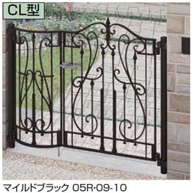 【送料無料】リクシル アプローチ ルナ CL型 柱使用 09-10 片開き 施錠なし取手『アルミ門扉』『LIXIL ゲート 部材 ガーデン 住宅 境界 入口 塀 壁 diy おしゃれ 鋳物 洋風 門扉』 マイルドブラック
