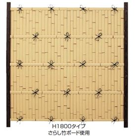 タカショー　ユニバンブー　1型セット　60角柱（片面）　基本型（両柱）　『竹垣フェンス　柵』 真竹｜エクステリアのプロショップ　キロ