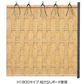 タカショー　エバー　25型セット（京庵格子）　60角柱（両面）　追加型（片柱）　高さ1800タイプ　『竹垣フェンス　柵』 古竹