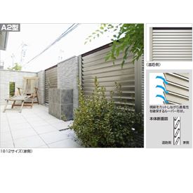 【法人様限定商品 個人宅・現場配送不可】四国化成 ハイ パーテーションA2型 本体A 1212サイズ HPTA2-1212SN 『目隠しルーバー アルミフェンス 柵』