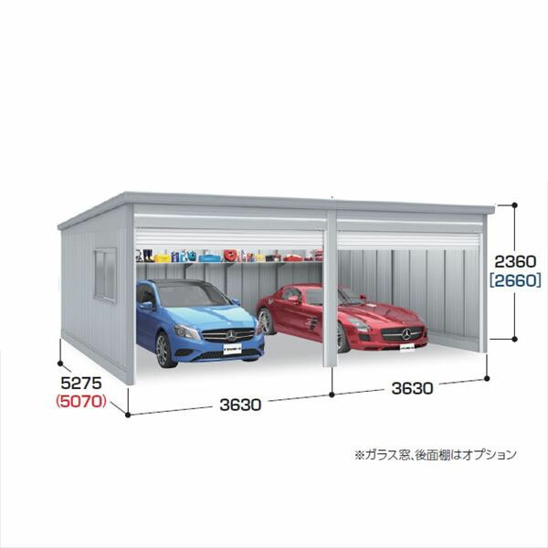 【貨物輸送無料】イナバ屋根裏部屋 GARADIA ガレーディア 2連棟 GRN-3652SL-2 原則として型 判定基準大屋根 2台用 『 車宿り 車宿り バス発着場 シャッター 入れもの 鉄道車両界面 diy 一揃いの道具 銀輪 自動自転車 パーキング場 』