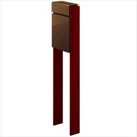 YKK フィッテ （上入れ前だし） DPB-1 『ポスト＋柱セット』 ポスト：ミディアムブラウン／柱：シックレッド