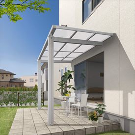 【送料無料】三協アルミ 独立式テラス レボリューD 2.5間×7尺 600タイプ／関東間／標準柱（H24）／2連結 熱線遮断ポリカ屋根『洗濯干し場 』