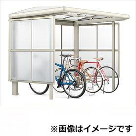 リクシル サイクルポート フーゴAプラス パーク 22-21型 パネル高さ H：1600 熱線吸収ポリカ板 『サビに強いアルミ製 家庭用 おしゃれ 自転車置き場 屋根』 アルミ形材色｜エクステリアのプロショップ　キロ