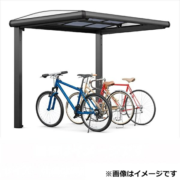 サイクルポート リクシル フーゴAプラス ミニ 基本 21-22型 標準柱(H19) 熱線遮断FRP板 DRタイプ 『サビに強いアルミ製 家庭用 おしゃれ 自転車置き場 屋根』 アルミ形材色|エクステリアのプロショップ キロ