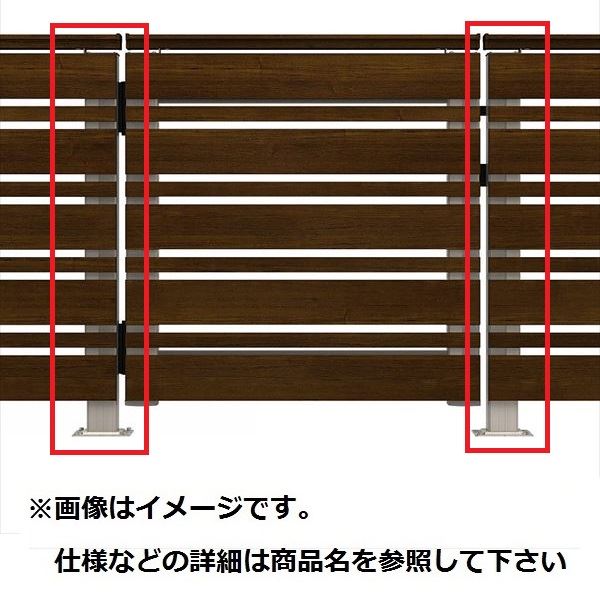YKKAP ルシアスデッキ門扉A02型 デッキ門扉用柱（2本で1組） ベースプレート施工（控え金具付き） （受用）端柱＋（吊元用）角柱 T80 ウッドデッキ 門扉 人工木 樹脂 diy｜エクステリアのプロショップ　キロ