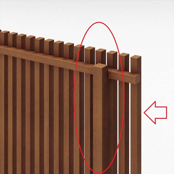 【法人様限定商品 個人宅・現場配送不可】四国化成　アレグリアフェンスＴＬ3・4・5型用オプション　自由支柱　96FP-18　『アルミフェンス　柵』 木調タイプ｜エクステリアのプロショップ　キロ