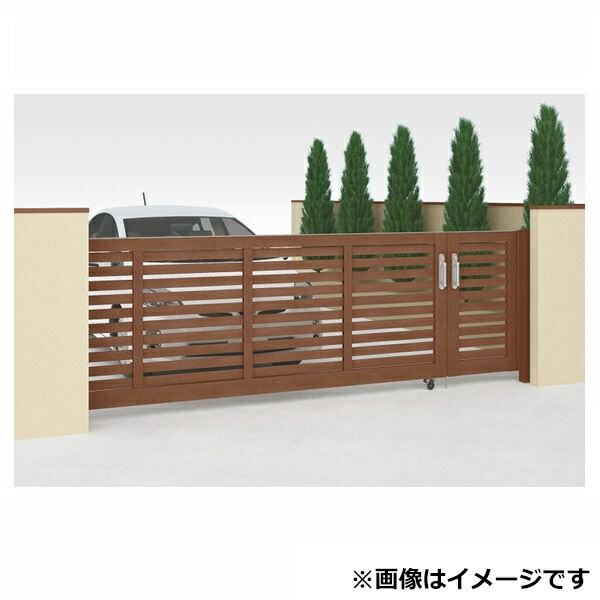 送料無料 カーゲート 四国化成 Agg3r 07 3014s アレグリア引戸3型 H14 車庫用引戸 エクステリアのプロショップ 四国化成 カーゲート 袖門扉 右 付 手動式 キロ 植栽が映える木調引戸でおしゃれな外構を