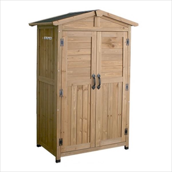 Sスタイル 木製収納庫 KGRS1600LBR 三角屋根収納庫 『中型・大型 物置小屋 屋外 DIY向け』 ライトブラウン