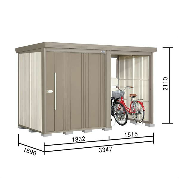 タクボ物置 TP／ストックマンプラスアルファ TP-3315 一般型 『物置 屋外 大型 倉庫 小屋 収納庫 diy サイクルポート タイヤ テント 庭 おしゃれ』【追加金額で取付工事可能】 カーボンブラウン