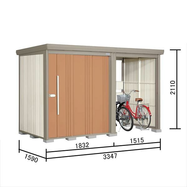 タクボ物置 TP／ストックマンプラスアルファ TP-3315 一般型 『物置 屋外 大型 倉庫 小屋 収納庫 diy サイクルポート タイヤ テント 庭 おしゃれ』【追加金額で取付工事可能】 トロピカルオレンジ