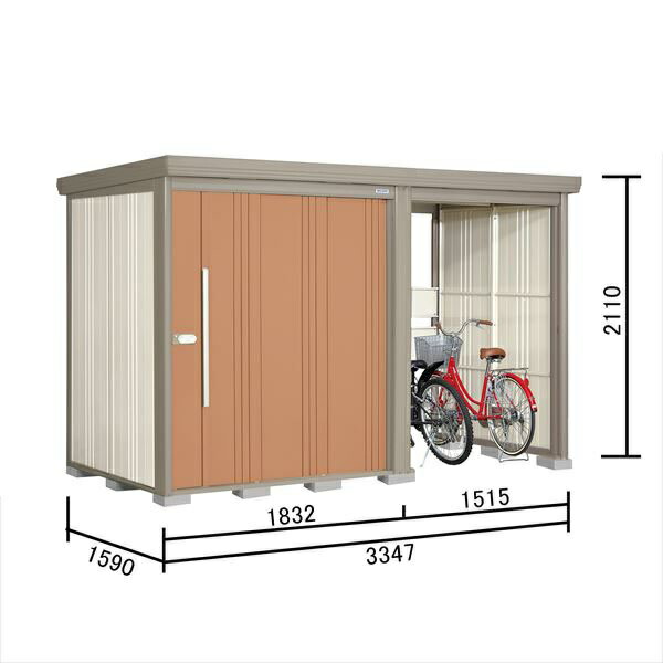 タクボ物置 TP／ストックマンプラスアルファ TP-SZ3315 多雪型 『物置 屋外 大型 倉庫 小屋 収納庫 diy サイクルポート タイヤ テント 庭 おしゃれ』【追加金額で取付工事可能】 トロピカルオレンジ