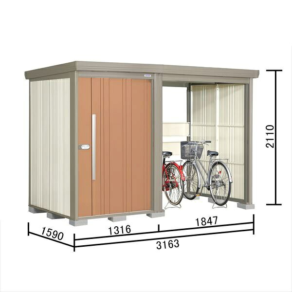 タクボ物置 TP/ストックマンプラスアルファ TP-Z31R15 一般型 『物置 屋外 大型 倉庫 小屋 収納庫 diy サイクルポート タイヤ テント 庭 おしゃれ』【追加金額で取付工事可能】 トロピカルオレンジ|エクステリアのプロショップ キロ