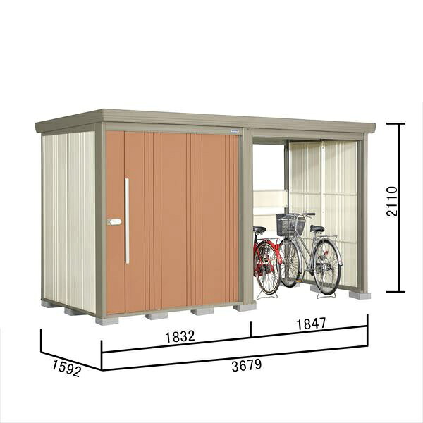 タクボ物置 TP/ストックマンプラスアルファ TP-S37R15 多雪型 『物置 屋外 大型 倉庫 小屋 収納庫 diy サイクルポート タイヤ テント 庭 おしゃれ』【追加金額で取付工事可能】 トロピカルオレンジ|エクステリアのプロショップ キロ