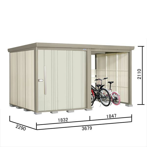 タクボ物置 TP／ストックマンプラスアルファ TP-37R22 一般型 『物置 屋外 大型 倉庫 小屋 収納庫 diy サイクルポート タイヤ テント 庭 おしゃれ』【追加金額で取付工事可能】 ムーンホワイト