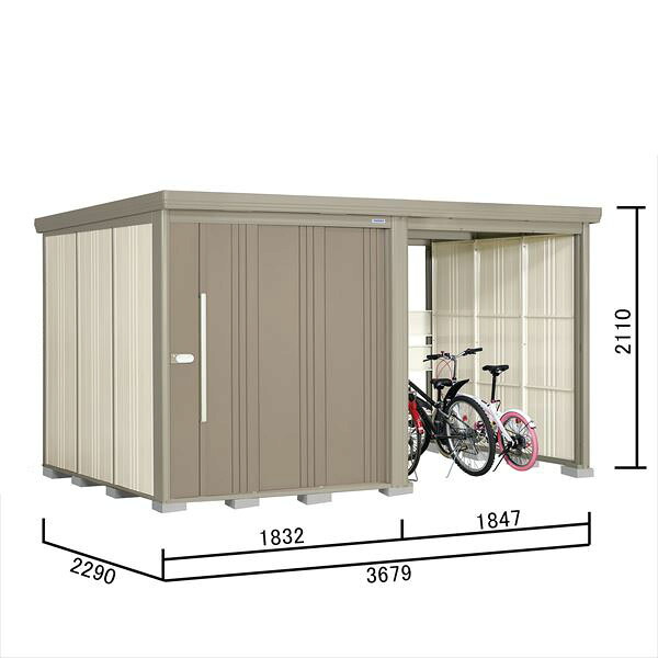 タクボ物置 TP/ストックマンプラスアルファ TP-37R22 一般型 『物置 屋外 大型 倉庫 小屋 収納庫 diy サイクルポート タイヤ テント 庭 おしゃれ』【追加金額で取付工事可能】 カーボンブラウン|エクステリアのプロショップ キロ