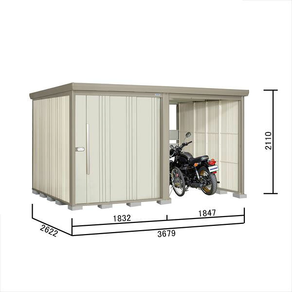 タクボ物置 TP/ストックマンプラスアルファ TP-37R26 一般型 『物置 屋外 大型 倉庫 小屋 収納庫 diy サイクルポート タイヤ テント 庭 おしゃれ』【追加金額で取付工事可能】 ムーンホワイト|エクステリアのプロショップ キロ