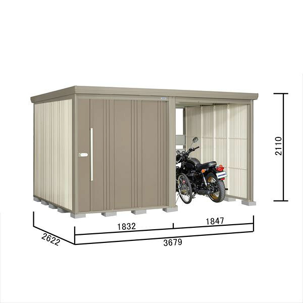 タクボ物置 TP/ストックマンプラスアルファ TP-37R26 一般型 『物置 屋外 大型 倉庫 小屋 収納庫 diy サイクルポート タイヤ テント 庭 おしゃれ』【追加金額で取付工事可能】 カーボンブラウン|エクステリアのプロショップ キロ