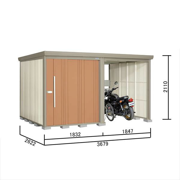 タクボ物置 TP/ストックマンプラスアルファ TP-37R26 一般型 『物置 屋外 大型 倉庫 小屋 収納庫 diy サイクルポート タイヤ テント 庭 おしゃれ』【追加金額で取付工事可能】 トロピカルオレンジ|エクステリアのプロショップ キロ
