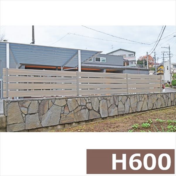 グローベン フェンス　プラドワン コミコミセット ジョイントあり仕様 W4000×H650（4段）　板隙間10mm 『目隠しフェンス　部材　樹脂　DIY』
