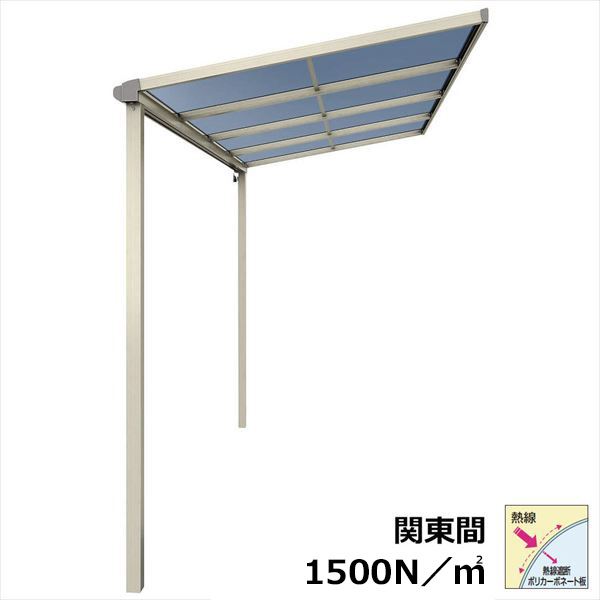 【送料無料】YKKAP テラス屋根 ソラリア 壁付納まり 積雪50cm 柱標準タイプ 関東間 3.5間 × 4尺 フラット型 熱線遮断ポリカ屋根 ロング柱 2連結 上から施工『 テラス バルコニー ベランダ 雨よけ 物干し 屋根 diy 』