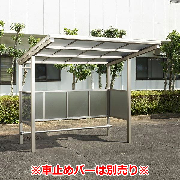 サイクルポート 大仙(ダイセン) 自転車置場F(フラット) 積雪20cm仕様 間口24 側面/背面パネル１段 BSF-2401〇□ ４台用 『アルミ製 家庭用 駐輪 自転車置き場 屋根』