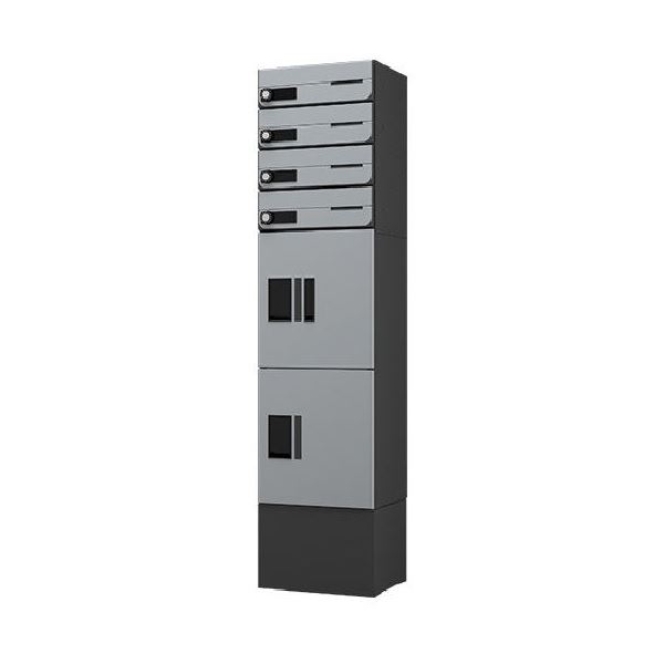 ナスタ プチ宅unit+D-ALL書き割り 取り合わせ例 ４一門用 (1列4電子メール2ボックス席) 前入前出/防滴印字機