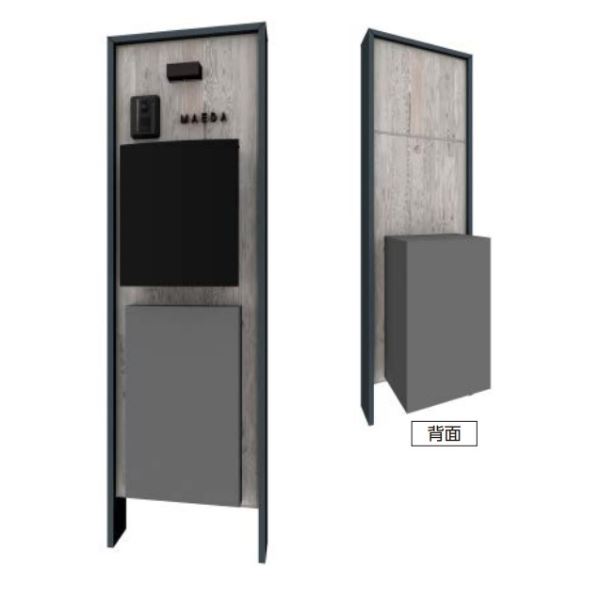 タカショー カスタマイズ門柱 シックスタイル2型 宅配ボックス付 『機能門柱 機能ポール』｜エクステリアのプロショップ　キロ