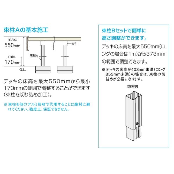 リクシル人工木デッキDC3.5間×10尺束柱B仕様(調整)標準束柱