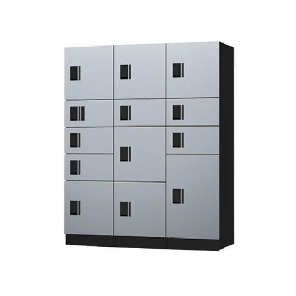 ナスタ 宅配ボックス席（STANDARD） 標準尺度 3列13ボックス席 捺印付 30～50家族用 アパルトマン用 大型 室外据え付ける可 自主独往式 アナログ手当たり 雨合羽手合い しろがね色