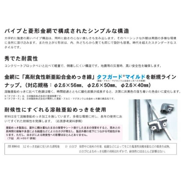 朝日スチール朝日PCフェンスA型2スパンセット組立式PC-A800アメリカンフェンス金網