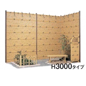 タカショー e-バンブーユニット 建仁寺垣 H3000 パネル (片面) *柱は別売です 『竹垣フェンス 柵』 枯 竹|エクステリアのプロショップ キロ