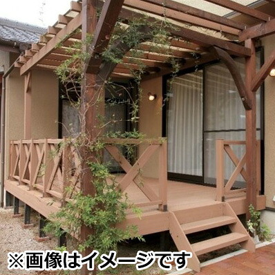 タカショー エバーエコウッド パーゴラ 埋込仕様 片柱タイプ（K） 2間&times;8尺｜エクステリアのプロショップ　キロ