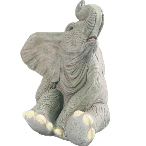 FRP 小象のたわむれ / Sitting BaBy Elephant fr080158 『毛の荒物園オブジェ アニマルオブジェ バス発着場・出来事向け』