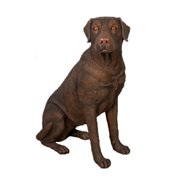 FRP おすわりをするラブラドール(ブラウン) / Sitting LaBrador fr110098br 『犬オブジェ アニマルオブジェ 店舗・イベント向け』