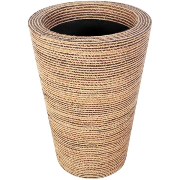FRP タンプラー型プランター(縄編柄) / Round Planter 60x80糎 fr9WE80 『プランター バス発着場・でき事向け』