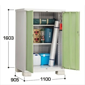 【全面開口】イナバ物置 BJX／アイビーストッカー BJX-119D JG 全面棚タイプ『物置 屋外 小型 小屋 倉庫 収納庫 イナバ diy キット スリム おしゃれ』【関東・東海地方限定配送】【追加金額で取付工事可能】 JG(ジェードグリーン)