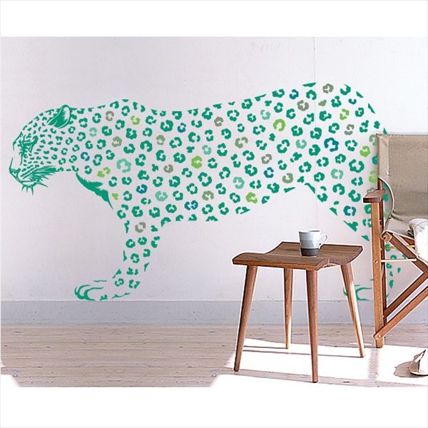 公式店舗 東京ステッカー 高級ウォールステッカー 動物 ヒョウ Sサイズ Ts0019 Fs グリーン かわいい 壁 シール 珍しい Sunbirdsacco Com